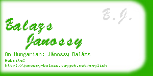 balazs janossy business card